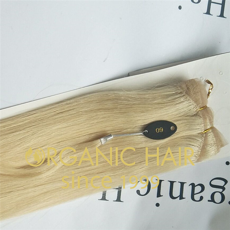 Blonde 100% virgin human 0high-end customized lace hand tied weft  A57